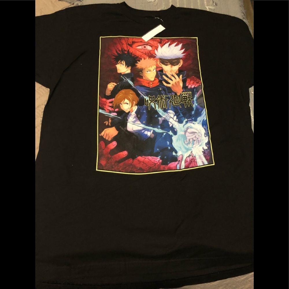 Jujutsu Kaisen Crunchyroll men t-shirt black & orange size L (42-44) 100% cotton